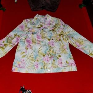Alfred Dunner button down blazer-Island floral